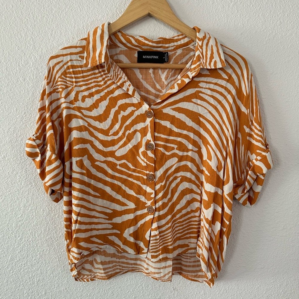 MINKPINK crop button up top